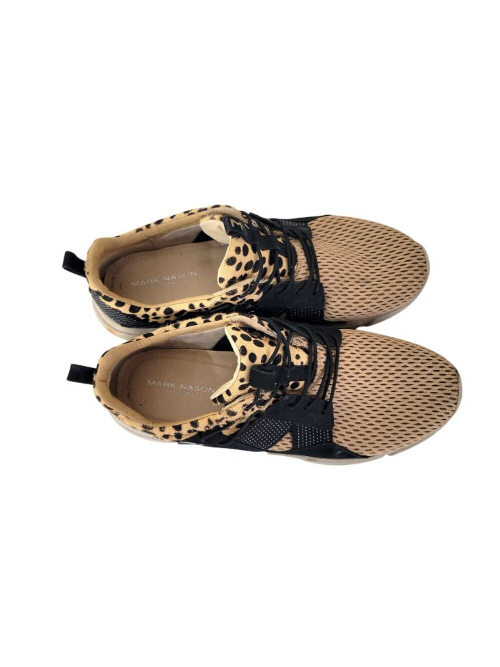 Mark Nason Beige & Black Leopard Print Sneakers - Women's Size 10 - Picture 4 of 7